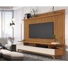 Conjunto Ripado Classic Para Sala Estar com Rack Vivare Wood 1.8:Nature/Off White - 2