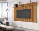 Ver imagem 3 de Conjunto Ripado Classic Para Sala Estar com Rack Vivare Wood 1.8:Nature/Off White