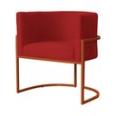 Ver imagem 3 de Kit 02 Poltrona Luana Luxo Suede Vermelho Base Bronze - Fm