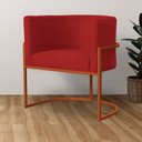 Ver imagem 7 de Kit 02 Poltrona Luana Luxo Suede Vermelho Base Bronze - Fm
