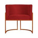 Ver imagem 4 de Kit 02 Poltrona Luana Luxo Suede Vermelho Base Bronze - Fm