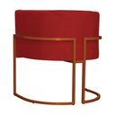 Ver imagem 5 de Kit 02 Poltrona Luana Luxo Suede Vermelho Base Bronze - Fm