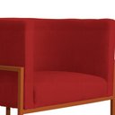 Ver imagem 6 de Kit 02 Poltrona Luana Luxo Suede Vermelho Base Bronze - Fm
