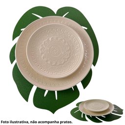 Kit 10 Jogo Americano Formato De Folha Costela De Adão Mesa Posta Lugar Americano Folhagem Elegante - 3