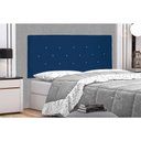 Ver imagem 3 de Cabeceira Painel Casal 1,40m Tânia Suede Azul Marinho - Pallazio