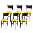 Ver imagem 1 de Conjunto 6 Cadeiras Pretas para Cozinha Viena Cor:amarelo