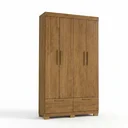 Ver imagem 2 de Guarda-Roupa Solteiro 4 Portas, 4 Gavetas e Pés MDF Cambori Marrom/Cinamomo