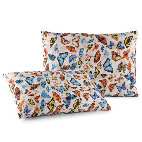 Par de Fronha Estampada Malha 100% Algodão C/ Zíper: Est Borboleta