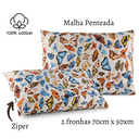 Ver imagem 2 de Par de Fronha Estampada Malha 100% Algodão C/ Zíper: Est Borboleta