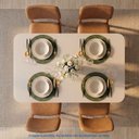 Ver imagem 2 de Mesa de Jantar Retangular 4 Lugares 130cm MDF/Vidro Tali CabeCasa MadeiraOriginals Bege