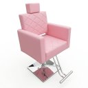 Ver imagem 2 de Cadeira Poltrona Salão de Cabeleireiro, Barbearia e Beleza Profissional Evidence Quadrada - Rosa