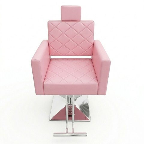 Cadeira Poltrona Salão de Cabeleireiro, Barbearia e Beleza Profissional Evidence Quadrada - Rosa