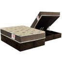 Ver imagem 1 de Cama Box Baú Queen: Colchão Espuma D33 Orthoflex Comfortpedic Line + Base CRC Suede Brown(158x198