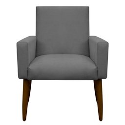 Poltrona Decorativa Nina Cadeira Escritório Recepção Brunaldi:cinza - 1