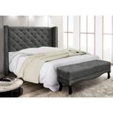 Ver imagem 2 de Kit Cabeceira e Calçadeira Recamier Casal 1,40m Vicenza Suede - Pallazio Cinza