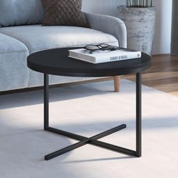 Mesa de Centro Industrial Volpi Baixa - Preto - 1
