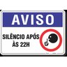 Placa Aviso Silêncio Após Às 22H - 1