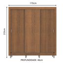 Ver imagem 3 de Guarda-Roupa Casal Madesa Lyon Plus 3 Portas de Correr 4 Gavetas com Pés Rustic Cor:Rustic