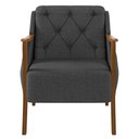 Ver imagem 5 de Kit Namoradeira 135cm e 2 Poltronas Decorativas Capitonê Lapa M22 Linho Cinza Escuro - Mpozenato