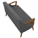 Ver mais imagens de Kit Namoradeira 135cm e 2 Poltronas Decorativas Capitonê Lapa M22 Linho Cinza Escuro - Mpozenato