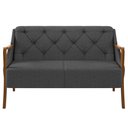 Ver imagem 6 de Kit Namoradeira 135cm e 2 Poltronas Decorativas Capitonê Lapa M22 Linho Cinza Escuro - Mpozenato