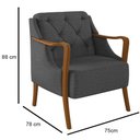 Ver imagem 3 de Kit Namoradeira 135cm e 2 Poltronas Decorativas Capitonê Lapa M22 Linho Cinza Escuro - Mpozenato