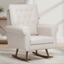 Ver imagem 2 de Poltrona de Amamentação com Balanço Base Milka Encanto D02 Bouclê Off White C-200 - Lyam Decor