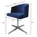Ver imagem 2 de Cadeira Poltrona Base Cromada Giratoria Estofada Arkadina Suede Azul