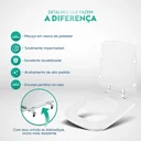 Ver imagem 3 de Assento Sanitário Poliéster Clean Branco para vaso Deca 1.6gpf 6lpf
