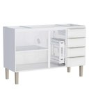 Ver imagem 2 de Gabinete de Aço para Pia 140cm 3 Portas 4 Gavetas Flora Cozimax Branco