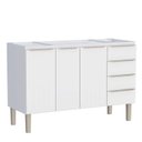Ver imagem 1 de Gabinete de Aço para Pia 140cm 3 Portas 4 Gavetas Flora Cozimax Branco