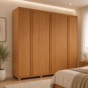Ver imagem 1 de Guarda-Roupa Casal 100% MDF 6 Portas e 2 Gavetas com Pés 180cm Multimóveis CR35547 Madeirado