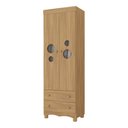 Ver imagem 2 de Guarda-roupa Infantil 62cm 2 Portas com Vidro e 2 Gavetas Suspiro Multimóveis Mp4456 Madeirado