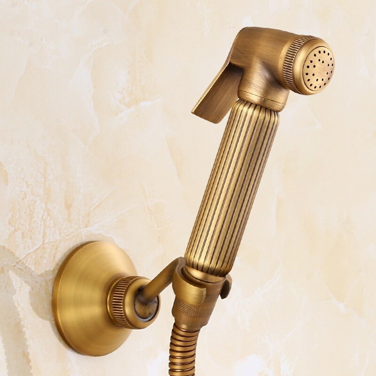 Ducha Higiênica Bronze Retrô Completa Banheiro Lavabo Luxo - 2