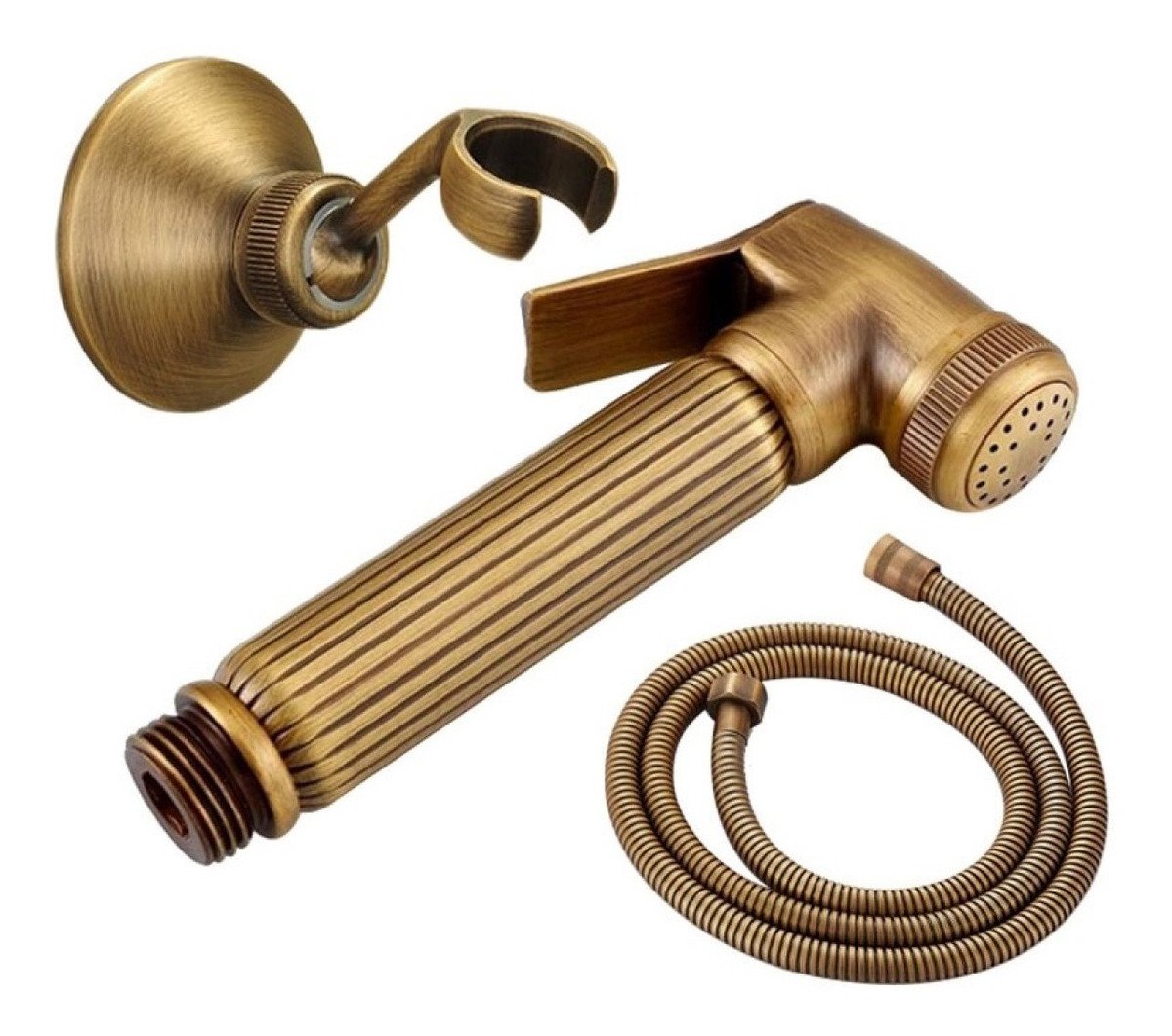 Ducha Higiênica Bronze Retrô Completa Banheiro Lavabo Luxo - 3