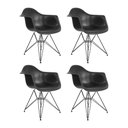 Ver imagem 1 de Kit 4 Poltronas Eames Eiffel Preta com Braço Daw de Ferro Preto