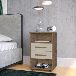 Mesa de Cabeceira Cielo Cor:canela Off White - Mizza Decor - 2