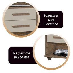 Mesa de Cabeceira Cielo Cor:canela Off White - Mizza Decor - 4