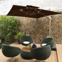 Ver imagem 1 de Ombrelone Guarda Sol Noronha Premium Aluminio 3,0 X 3,0 C/ Base em 100l Sol&sombra Marrom Café