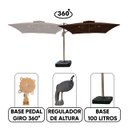 Ver imagem 7 de Ombrelone Guarda Sol Noronha Premium Aluminio 3,0 X 3,0 C/ Base em 100l Sol&sombra Marrom Café