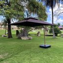 Ver imagem 2 de Ombrelone Guarda Sol Noronha Premium Aluminio 3,0 X 3,0 C/ Base em 100l Sol&sombra Marrom Café