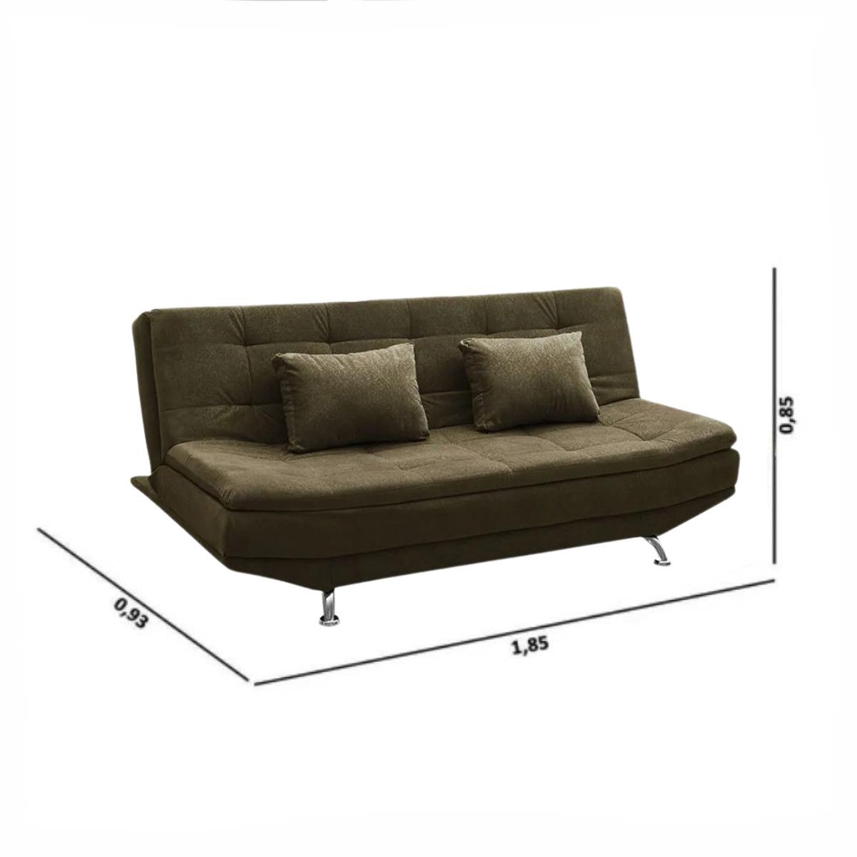 Sofá Cama Valencia 3 Lugares Reclinável Verde Escuro VS Decor