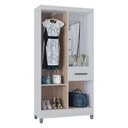Ver imagem 2 de Guarda Roupa Solteiro Atlas Capelinha 3 Portas Branco Brilho - Poquema