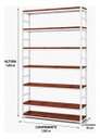 Ver imagem 4 de Estante Multiuso Organizador Livreiro Estilo Industrial 180x100 Branco Mogno