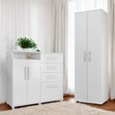 Ver imagem 1 de Conjunto de Cômoda e Multiuso Branco para Quarto