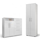 Ver imagem 2 de Conjunto de Cômoda e Multiuso Branco para Quarto