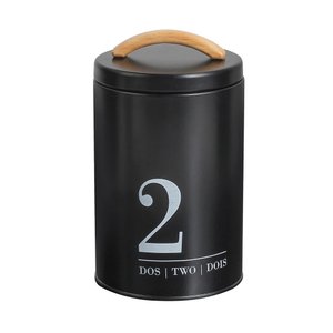 Lata Porta Condimentos N2 Metalla Preto Cozinha Black Yoi