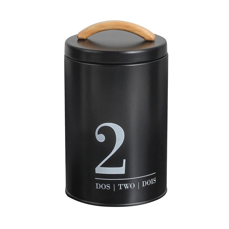 Lata Porta Condimentos N2 Metalla Preto Cozinha Black Yoi