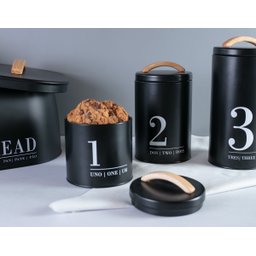 Lata Porta Condimentos N2 Metalla Preto Cozinha Black Yoi - 5