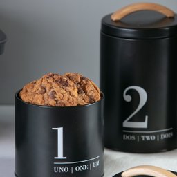 Lata Porta Condimentos N2 Metalla Preto Cozinha Black Yoi - 2